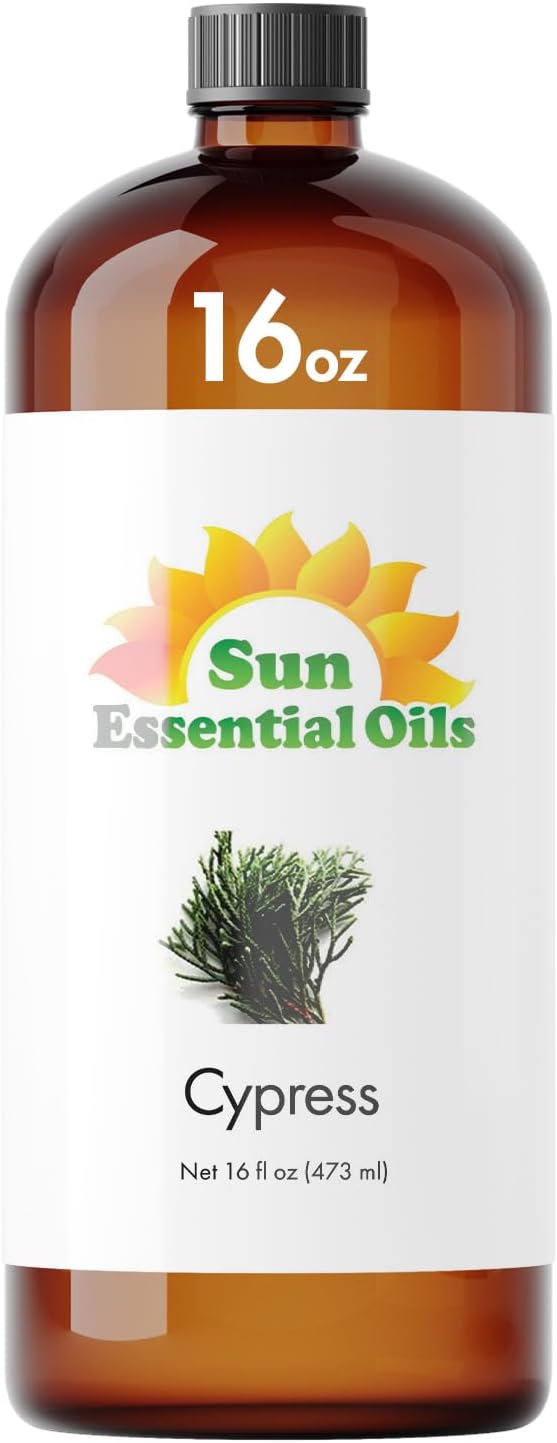 Sun Essential Oils Cypress Essential Oil 16oz Bulk for Aromatherapy, Diffuser, and Muscle Ease