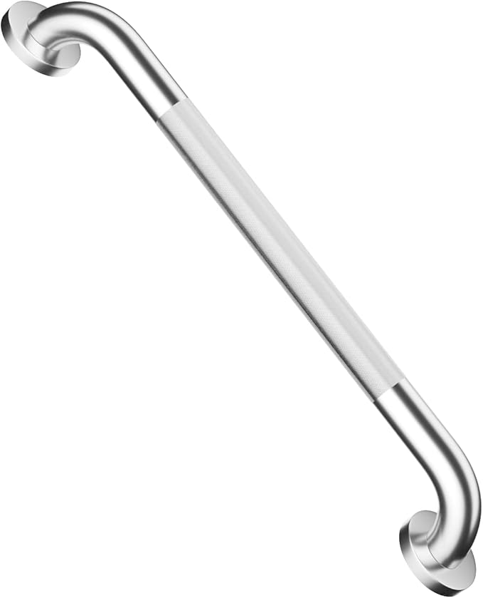 20 Inch Anti Slip Shower Grab Bar, Munzong Stainless Steel Bathroom Grab Bar, Satin Brushed Nickel Knurled Bathroom Balance Bar,Safety Hand Rail Support Handicap Elderly Senior Assist Bath Handle