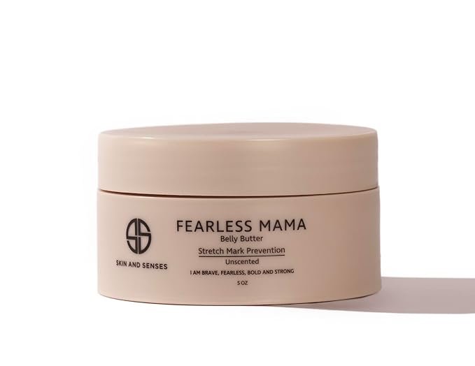 Fearless Mama Belly Butter – Unscented Stretch Mark Cream for Pregnancy – Natural Moisturizer for Stretch Mark and Scar Care – Deep Hydration for Growing Bellies