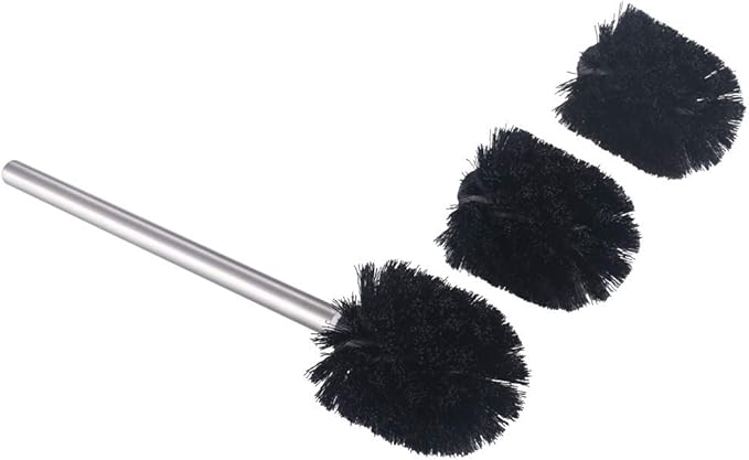 Angle Simple Toilet Brushes, Toilet Bowl Scrubber Brush Head 3 PCS with Cleaner Wand for Bathroom Restroom