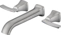 Wall Mount Tub Filler Roman Tub Faucet High Flow Long Spout Reach Brushed Nickel Bathtub Faucets with 2 Handles