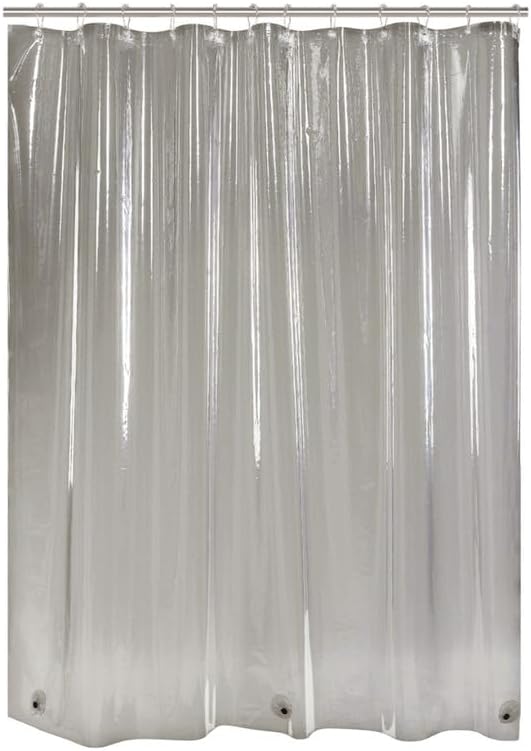 AmazerBath Extra Long Shower Curtain Liner, Clear Black Shower Liner 84 Inches Long, 72x84 Plastic Shower Curtain Liners, Cute Tall Shower Liner, PEVA Bathroom Shower Curtain Liners & 3 Magnets