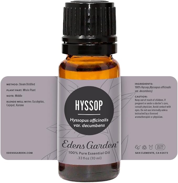 Edens Garden Hyssop Essential Oil, 100% Pure Therapeutic Grade (Undiluted Natural/Homeopathic Aromatherapy Scented Essential Oil Singles) 10 ml
