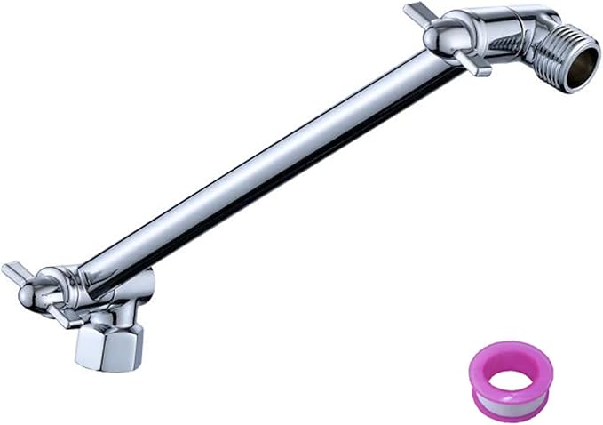8 Inch Shower Head Extension Arm Chrome.Solid Brass Adjustable Shower Arm Extension. Lower Or Raise Any Rain Or Handheld Showerhead To Your Height & Angle – Universal Connection