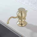 RANDOM Brushed Gold Soap Dispenser for Kitchen Sink,Built in Sink Soap Dispenser with Solid Brass Pump Head Soap Dispenser Extension Tube Kit and 11 Ounce Large PET Liquid Soap Bottle.RD84038BG