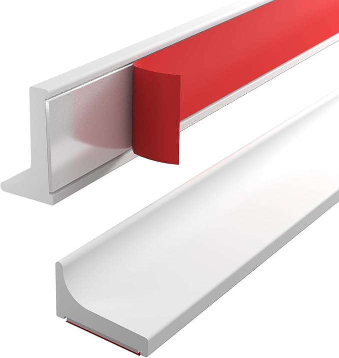 Shower Threshold Water Dam Guard - Self-Adhesive Silicone Waterproof Barrier, Leak-Proof, Flexible, Easy Installation, Customizable Length for Showers, Bathtubs, Sinks, and Countertops by Hzetuu