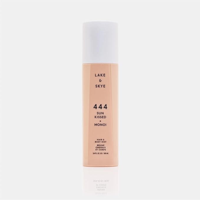 Lake & Skye 444 Sunkissed + Monoi Hair & Body Mist 3.4 FL OZ (100 mL), Bergamot, Pineapple, Jasmine, Musk, Sandalwood, Hydrating