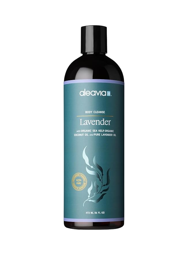 Aleavia Lavender Body Cleanse – Organic & All-Natural Prebiotic Body Wash, Scented with Pure Essential Oils – Nourish Your Skin Microbiome – 16 Oz.