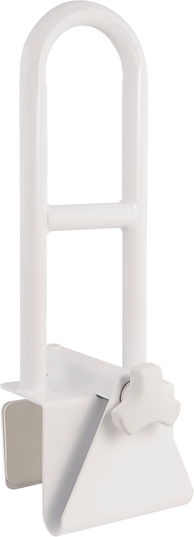 Vaunn Medical Adjustable Bathtub Safety Rail Shower Grab Bar Handle, Stainless Steel, White