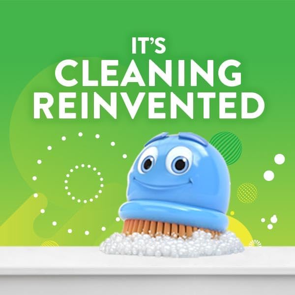 Scrubbing Bubbles Fresh Gel Toilet Bowl Cleaning Stamps, Helps Keep Toilet Clean and Helps Prevent Limescale & Rings, Rainshower Scent, 1 Dispenser with 24 Fresh Gel Stamps