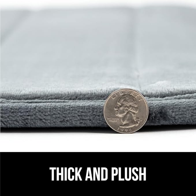 GORILLA GRIP Memory Foam Bath Mat, Soft Absorbent US Designed Bathroom Rug, Gripping Dots Machine Washable Bathmat, Cushioned Floor Mats, Shower Sink Rugs Room Décor Accessories, 30x20 Graphite Gray