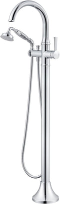 Free Standing Tub Faucet Chrome Tub Filler Freestanding Bathtub Faucets Brass Tub Faucet with Hand Shower