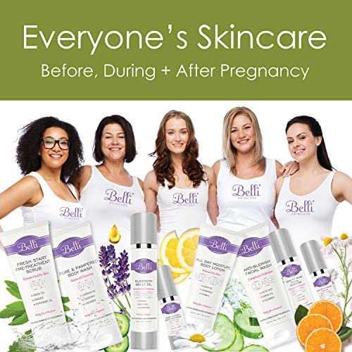 Belli Skincare Stretch Mark Cream for Pregnancy, Shea Butter & Coconut Body Moisturizer with Vitamin E, Paraben Free, Dermatologist Recommended, (6.5 Oz)