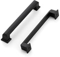 Ravinte Hardware 1 Pack Matte Black Cabinet Pulls, 5 Inch (128mm) Hole Center Zinc Alloy Drawer Handles for Kitchen Cabinets, Cupboards, Dressers, Square Solid Metal Hardware