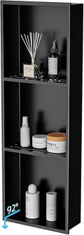 36x12 Inch No Tile Needed Shower Niche - 304 Stainless Steel Niche Shower with 3- Tier Shelves Recessed Wall Niches for Bathroom Storage,Matte Black