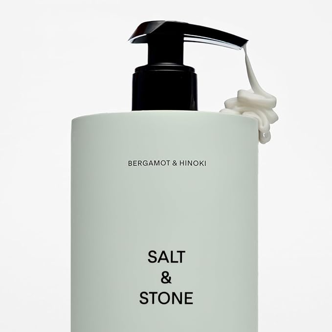 Salt & Stone Body Lotion for Women & Men| Scented Daily Body Lotion | Hydrates, Nourishes & Softens Skin | Restores Dry Skin | Fast-Absorbing | Cruelty-Free & Vegan (450 ml) (Bergamot & Hinoki)