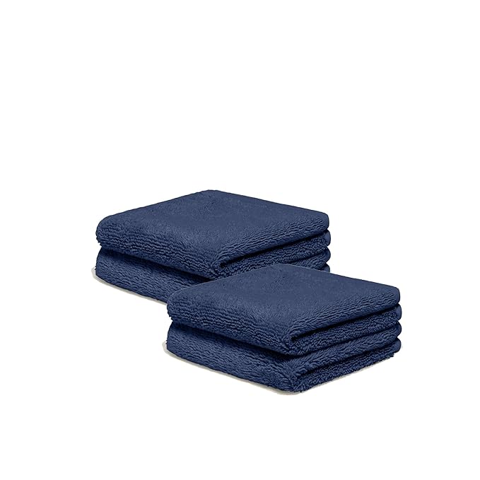 Italic Serene Ultraplush Cotton Washcloth Towel Set, 4 Soft Face Towels, Dusk, 800GSM, 100% Cotton, Heavy Duty, Resort Grade Towels (Dusk)