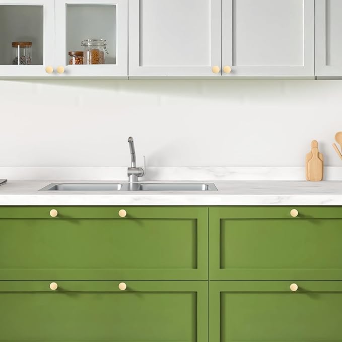 Ravinte 30 Pack Cabinet Knobs Sandy Gold Kitchen Cabinet Knobs Round Dresser Drawer Pulls Closet Door Pulls 1-1/5 Inch