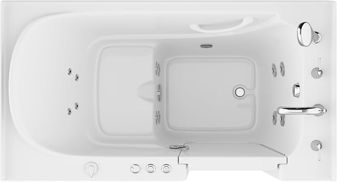 ANZZI Tubs Series Right Drain Quick Fill Walk-In Whirlpool Tub with Powered Fast Drain in White Finish 32 in. x 60 in. | AMZ3260RWH