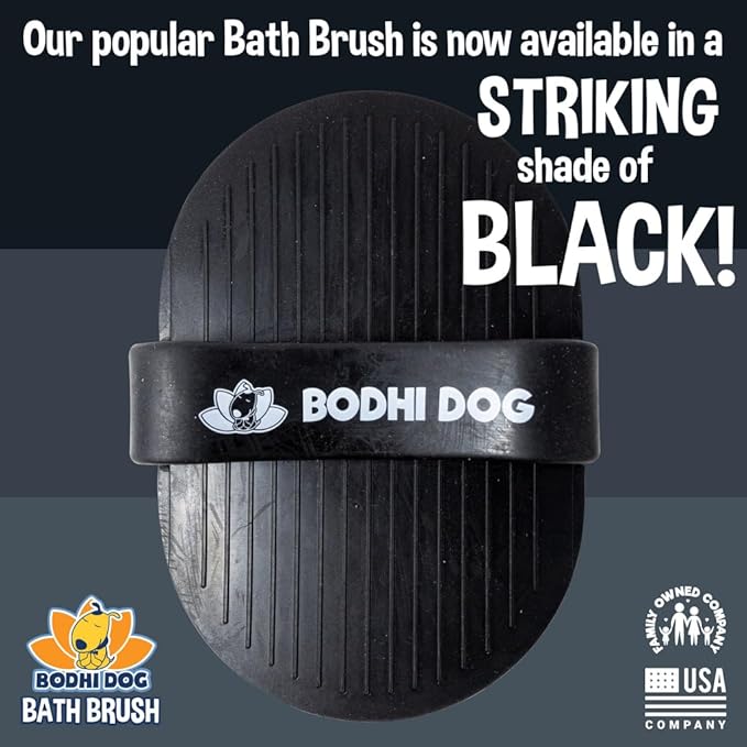 Bodhi Dog Shampoo Brush - Pet Grooming & Bath Supplies for Dogs and Cats - Bath Brush for Long & Short Hair - Premium Scrubber for Shower, Bathing & Massage (One Pack, Black)