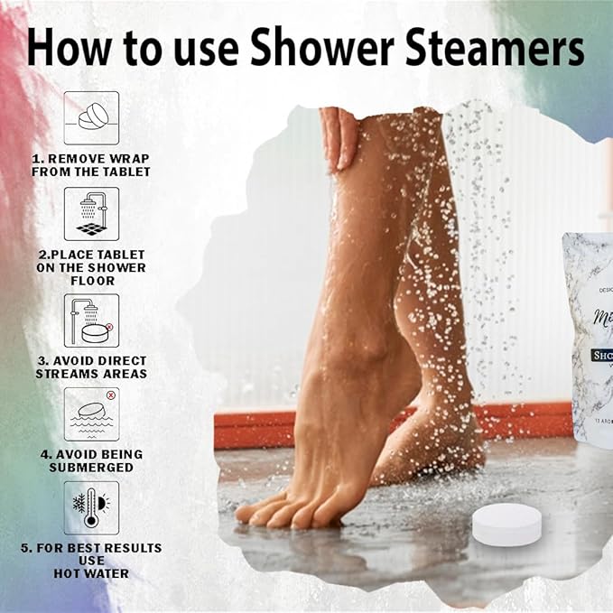Shower Steamers Aromatherapy - 12pc Shower Bombs Vapor Tablets w/Organic Essential Oils for Vaporizing Steam Spa, Bath Bombs Tablets, Stocking Stuffers, Selfcare & Christmas Gifts for Women, Men