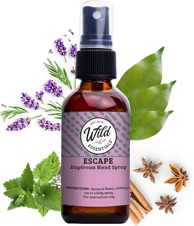 Wild Essentials All Natural Essential Oil Sprays, 2 Ounce, 60ml, Organic Witch Hazel, Aromatherapy, Made in USA
