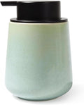 BosilunLife Hand Soap Dispenser - Ceramic Dish Soap Dispenser for Bathroom 12ounce Refillable Liquid Hand Wash Dispenser for Essential Oil, Lotion Soap, Light Green