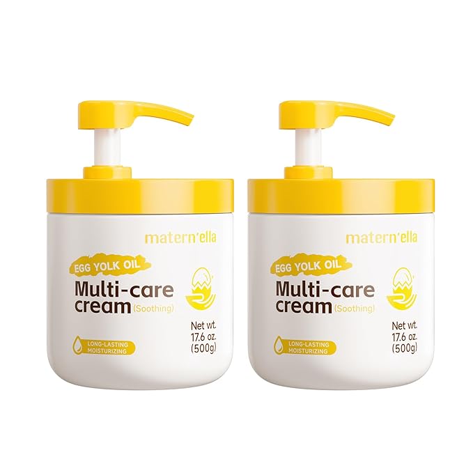 MATERN'ELLA Body Moisturizer with Egg Yolk Oil, Body Lotion natural Long-Lasting Hydration 48h with Squalane & Sodium Hyaluronate Face Cream Suitable for Sensitive Skin Fragrance Free Total 35.2 oz
