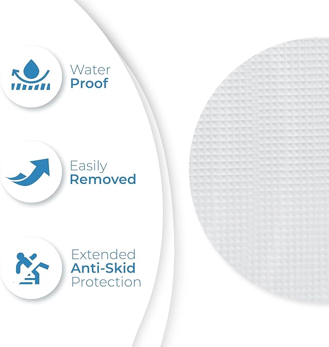 Anti Slip Shower Stickers 24 PCS, Invisible Non-Slip Shower Strips for Adults, Premium Adhesive Bath Tub Stickers (Clear)
