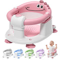 TPN Baby Bath Seat for Babies 6 Months & Up, Non-Slip Toddler Bath Seat with 5 PCS Waterproof Emoji Stickers, Portable Infant Bath Seat for Baby(Pink)