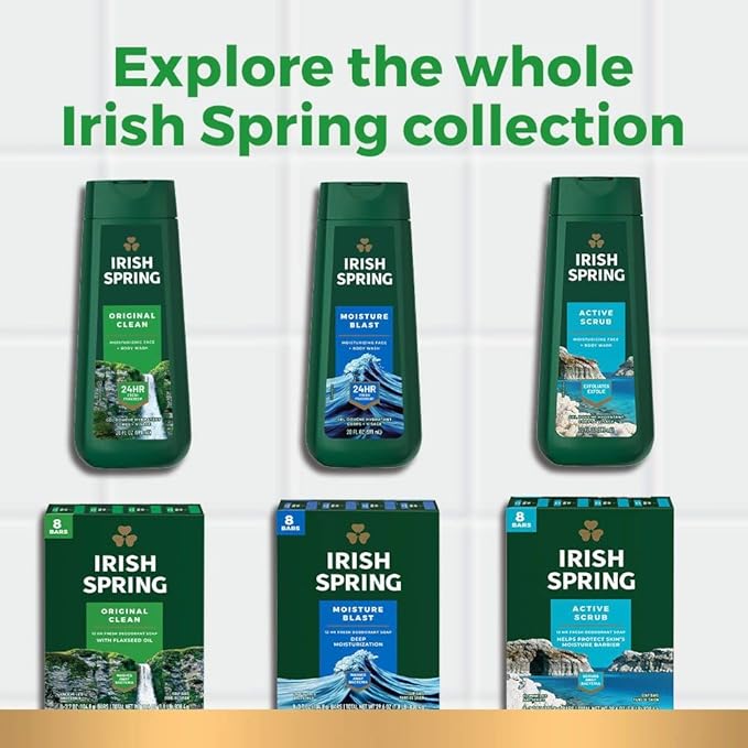 Irish Spring 5 in 1 Body Wash for Men, Men's Body Wash, Smell Fresh and Clean for 24 Hours, Conditions and Cleans Body, Face, and Hair, Made with Biodegradable Ingredients, 30 Oz Pump (Pack of 2)