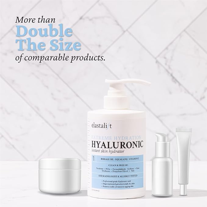 Elastalift Hyaluronic Acid Moisturizer Body Lotion | Anti Aging Skin Care Body Cream & Face Lotion Diminishes Look Of Wrinkles, Sagging Skin, Crepey Skin, Cellulite, Stretch Marks, & Dry Skin, 2-Pack
