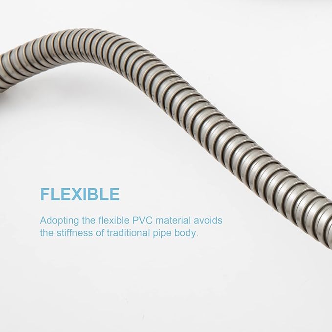OFFO Shower Hose, Brushed Nickel Kink Free Stainless Steel Shower Hose Attachment Electroplating Handheld Shower Head Hose Flex Hoses Extension with Brass Insert & Nut for Pet Bathing Cleaning 80 in