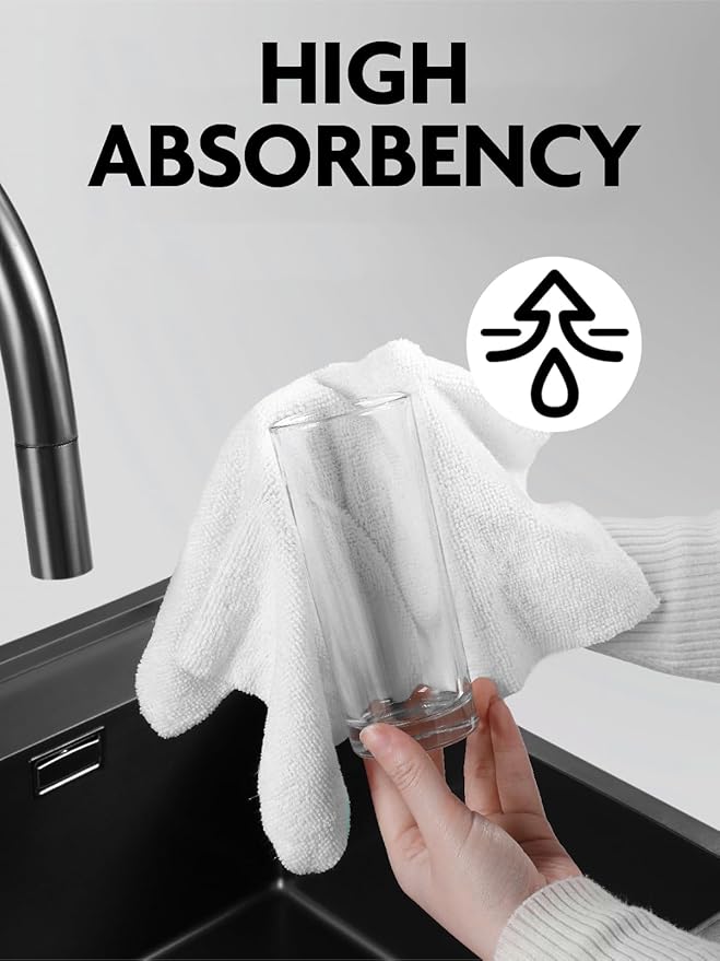 Fantasticlean Microfiber Cleaning Cloth Roll -90 Pack, Tear Away Microfiber Towels, 12" x 12", Reusable, Washable, Scratch Free, Ultra Absorbent Dishcloth for Car, Home Supplies, Pet, Kitchen (White)
