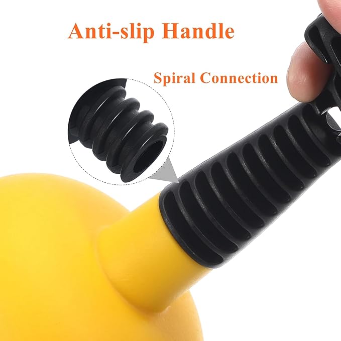 Sink Plunger, Easy to use Mini Plunger with Short Handle, Powerful Plunger Unclogging Tool for Kitchen Sink, Shower, Bathroom Drains, Bath, Yellow