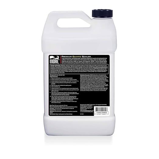 MORE Premium Quartz Sealer - Water-Based Surface Sealer - for Indoor & Outdoor Quartzite Counters, Floors, Walls, Furniture - Protects Against Oil, Water-Based Stains - Unscented - Gallon (128 oz)