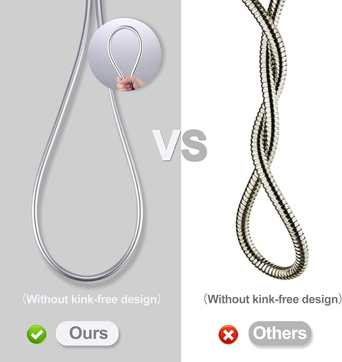 Aleasha 140 Inches Extra Long Shower Head Hose Extension for Bathing, Toilet Cleaning, Dogs, Bathroom - Chrome Handheld Shower Hose