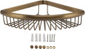 Corner Shower Shelves, Vintage Brass Triangular Corner ShowerCaddy Storage Rack Organizer with Screws for Dorm Toilet Bathroom Kitchen