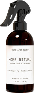 Muse Apothecary Home Ritual Active Odor Eliminator Spray - Furniture Deodorizer Spray & Bathroom Odor Eliminator for Home - Essential Oil Air Freshener - 4oz, Cara Orange + Fig + Blackberry Vanilla