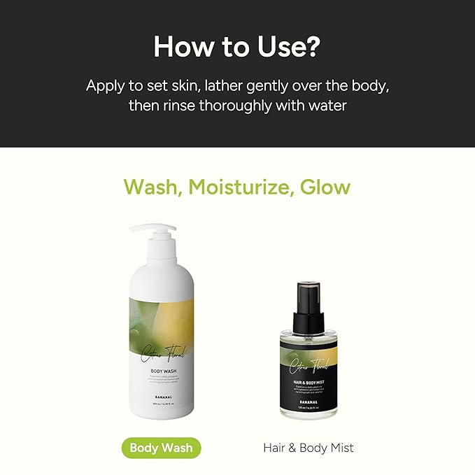 Korean Body Wash with Hyaluronic Acid & Aloe – Hydrating Moisturizing Cleanser for All Skin – Infused with Natural Extracts – Paraben & Silicone-Free – Citrus Floral, 500ml / 16.9 fl oz