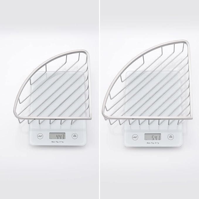 [2 Pack] Corner Shower Caddy Organizer, SUS304 Stainless Steel Heavy Duty Rust-Proof Shelf Shampoo Holder, Wall Mounted Storage Rack for Bathroom Kitchen, Brushed Nickel
