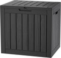 TARKARI 35 Gallon Lockable Resin Deck Box, Waterproof & UV-Resistant Outdoor Storage Box for Outdoor Cushion Storage, Garden Tools & Pool Accessories Storage, Black