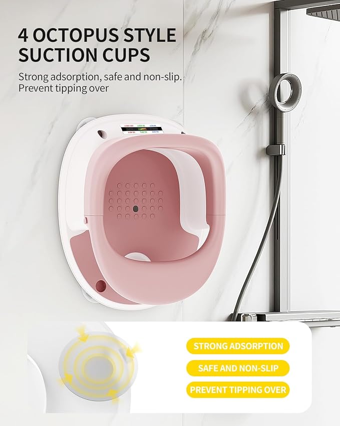 Baby Bath Seat for Babies 6 Months & Up, Bath Seats for Babies Sitting Up, 3 Baby Bath Toys, Open Design, Non-Slip, Compact Toddler Bath Seat.