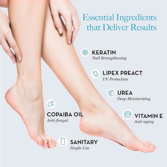 Bodipure All-In-1 Moisturizing Foot Mask | Keratin & Vitamin E Foot Mask for Dry Cracked Feet, Callus & Heel Softening | Easy-to-Use Pedicure Foot Repair | Chemical-free Feet Treatment | 50 Pairs