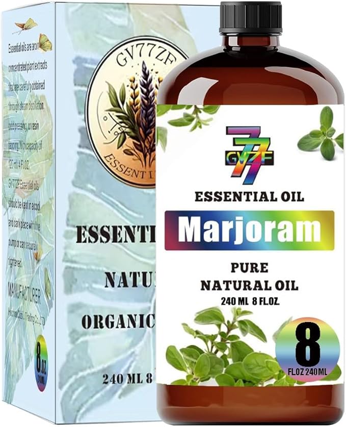 Marjoram Essential Oil (8 oz / 240 ml) – Marjoram Oils for diffusers, humidifiers, Home Baths, Cleaning Products, Yoga, DIY Soaps and DIY Scented Candles