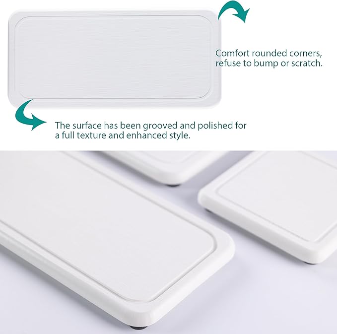 2 Pcs Water Absorbing Stone Trays, Kitchen/Bathroom Sink Soap Dish, Diatomite Tray Used for Hand Soap & Cosmetic Bottles in The Modern Home, 4" W x 8.3" L, White