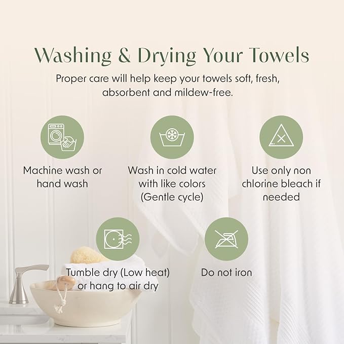 Springtree Home 100% Cotton Bath Towel Set | 6 Piece Set | Absorbent & Quick-Dry Bath Towels | Textured and Durable Cotton | Krista Collection - Silver Blue