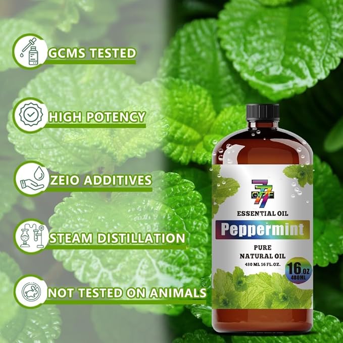 Peppermint Essential Oil (16 oz / 480 ml) – Peppermint Oils for diffusers, humidifiers, Home Baths, Cleaning Products, Yoga, DIY Soaps and DIY Scented Candles