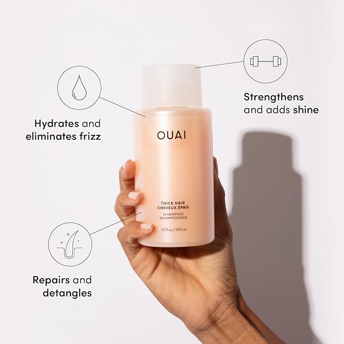 OUAI Thick Shampoo Refill - Moisturizing Shampoo with Keratin, Marshmallow Root, Shea Butter & Avocado Oil for Thick Hair - Strengthens & Hydrates - Paraben, Phthalate & Sulfate Free (32 Fl Oz)