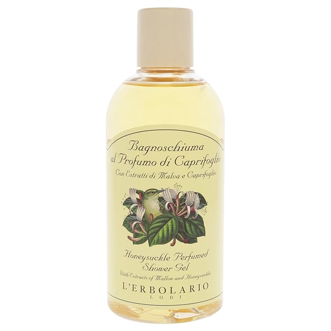 L'Erbolario Shower Gel - Moisturizing Body Wash for Smooth Skin - Softening and Nourishing Floral Body Soap for Delicate Skin - Honeysuckle - 8.4 oz
